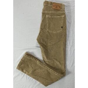 Billabong Outsider Slim 5-Pocket Jean Style Corduroy Pants, Cords. Beige, 28X30.